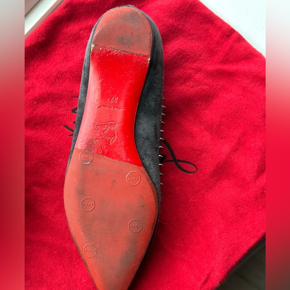 Christian Louboutin Grey Suede Anjalina Ballet Flats - Picture 7 of 11